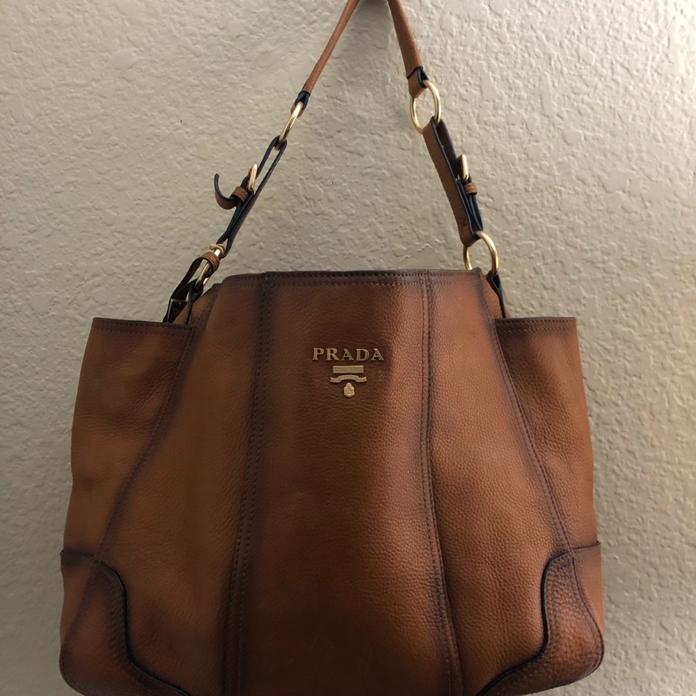 Prada tan  leather handbag